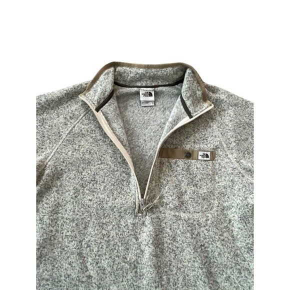 The North Face Gordon Lyons Mens 1/4 Zip Fleece Sweater Tan Size Medium Heather - Picture 7 of 12